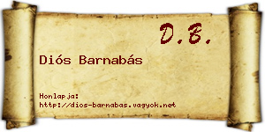 Diós Barnabás névjegykártya